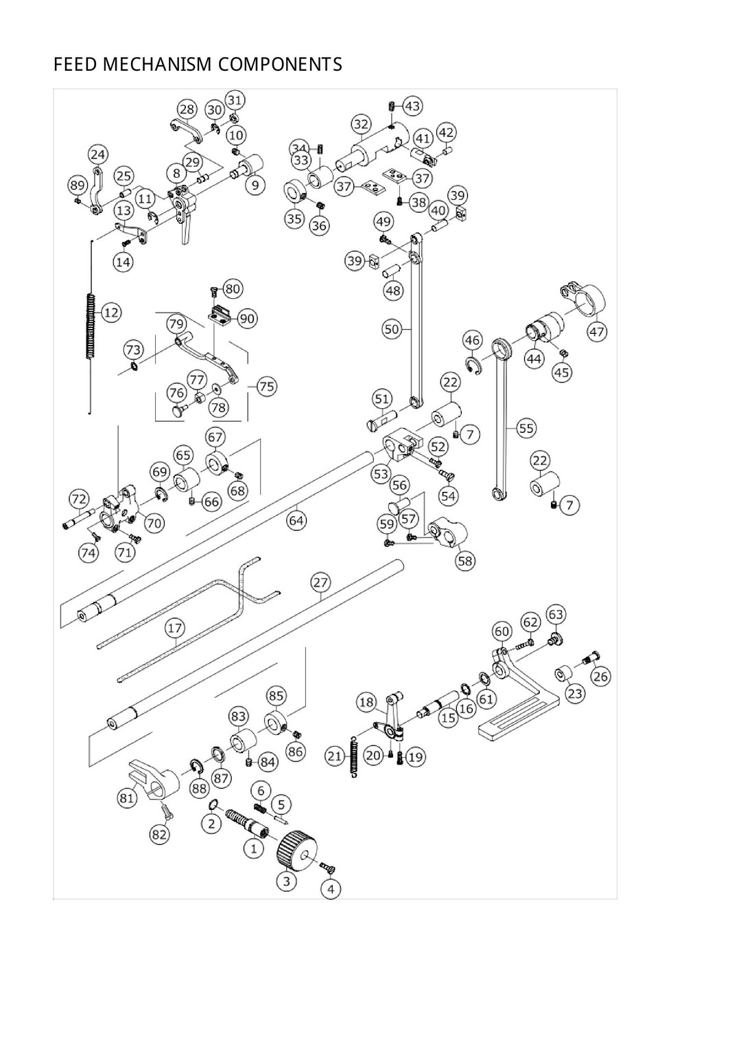 4 FEED MECHANISM COMPONENTS