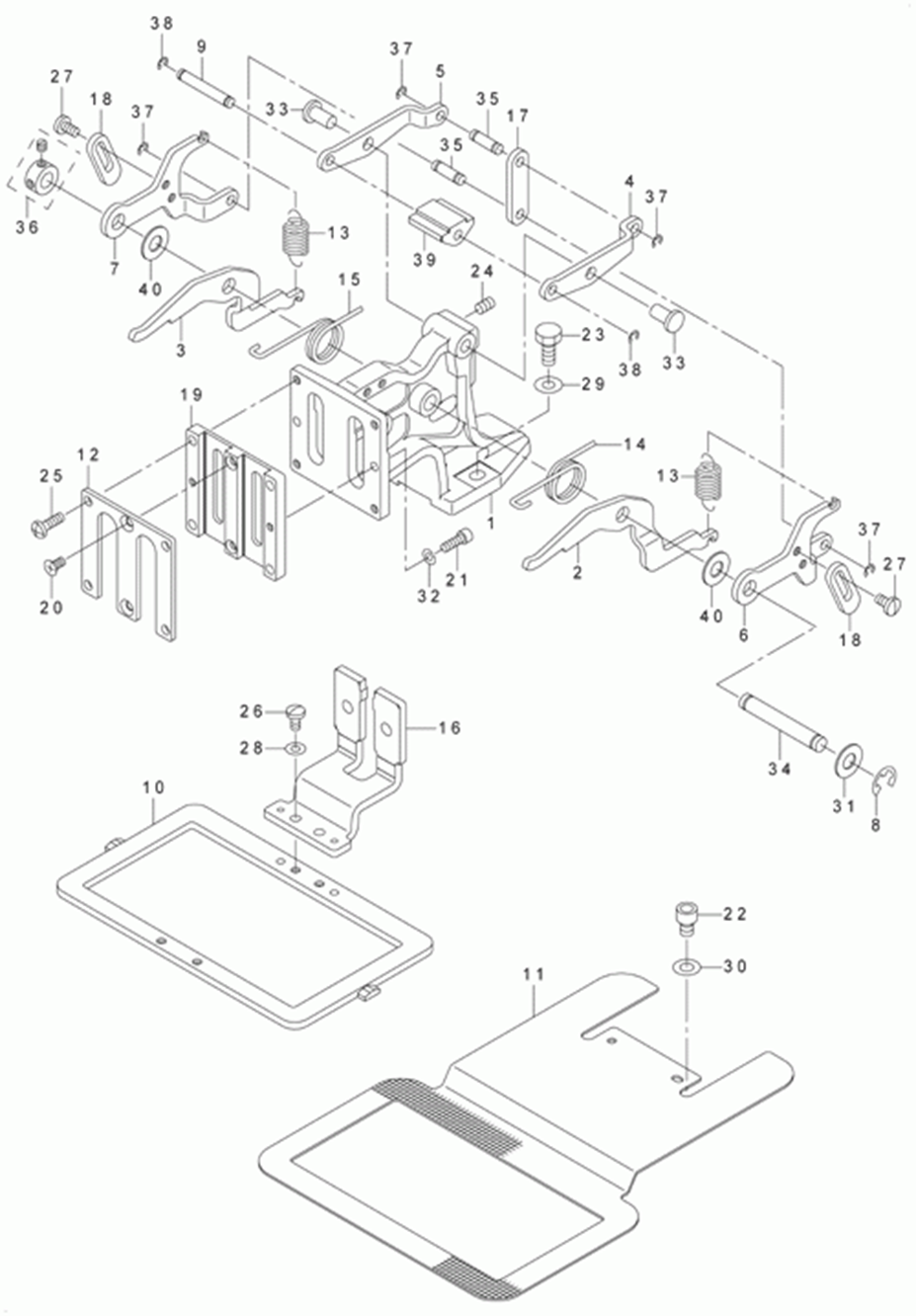 LK-1910 - 10.CLOTH FEED MECHANISM COMPONENTS (FOR LK-19 0SS,19 0HS)