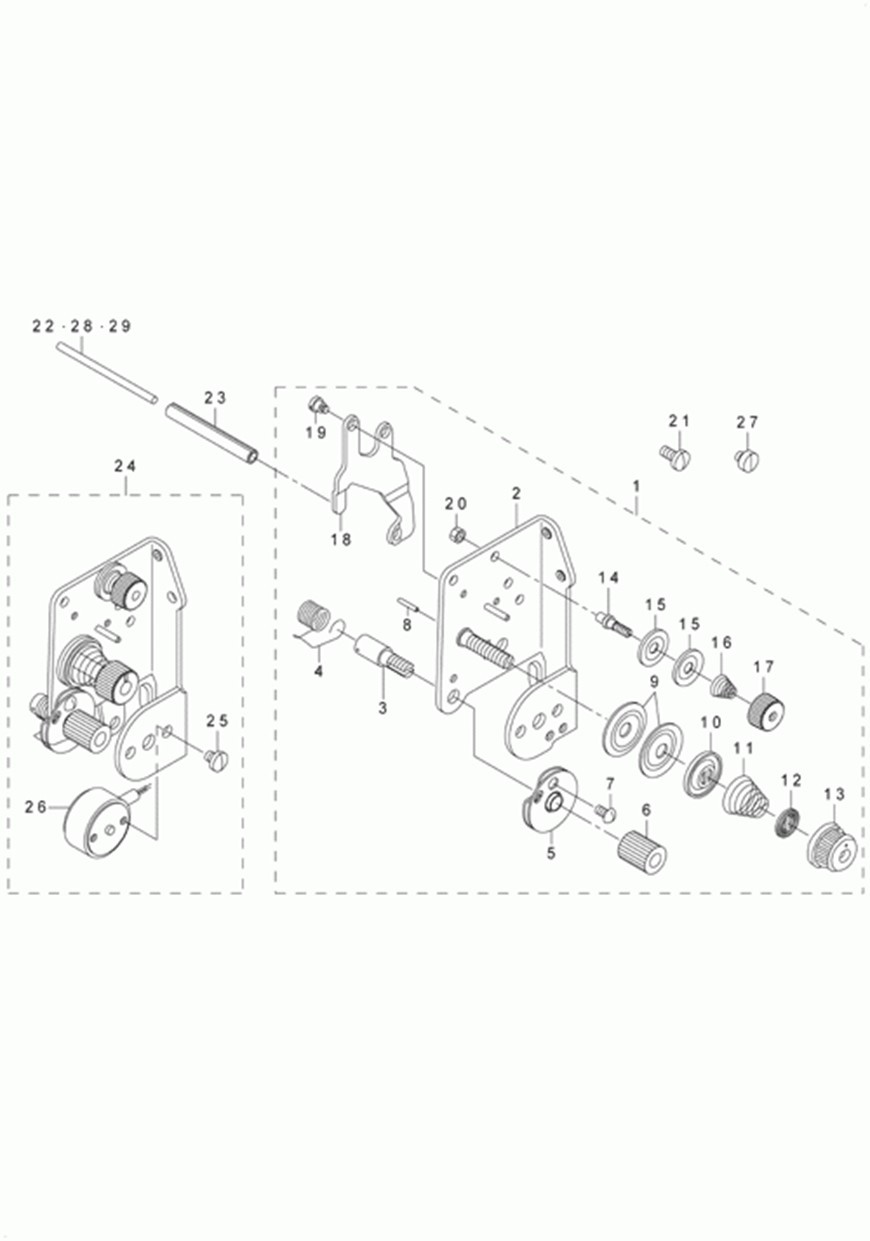 LU-1510 - 9.THREAD TENSION COMPONENTS (FOR 1510-7)