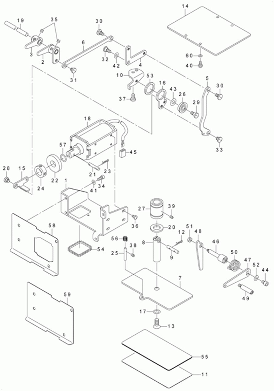 AMS-210D - 4.PRESSER PLATE & MANUAL PRESSER MECHANISM COMPONENTS