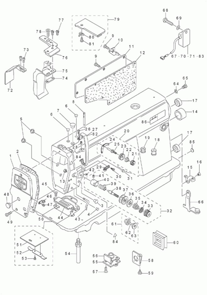 DMN-5420N-7 - 1.MACHINE FRAME & MISCELLANEOUS COVER COMPONENTS