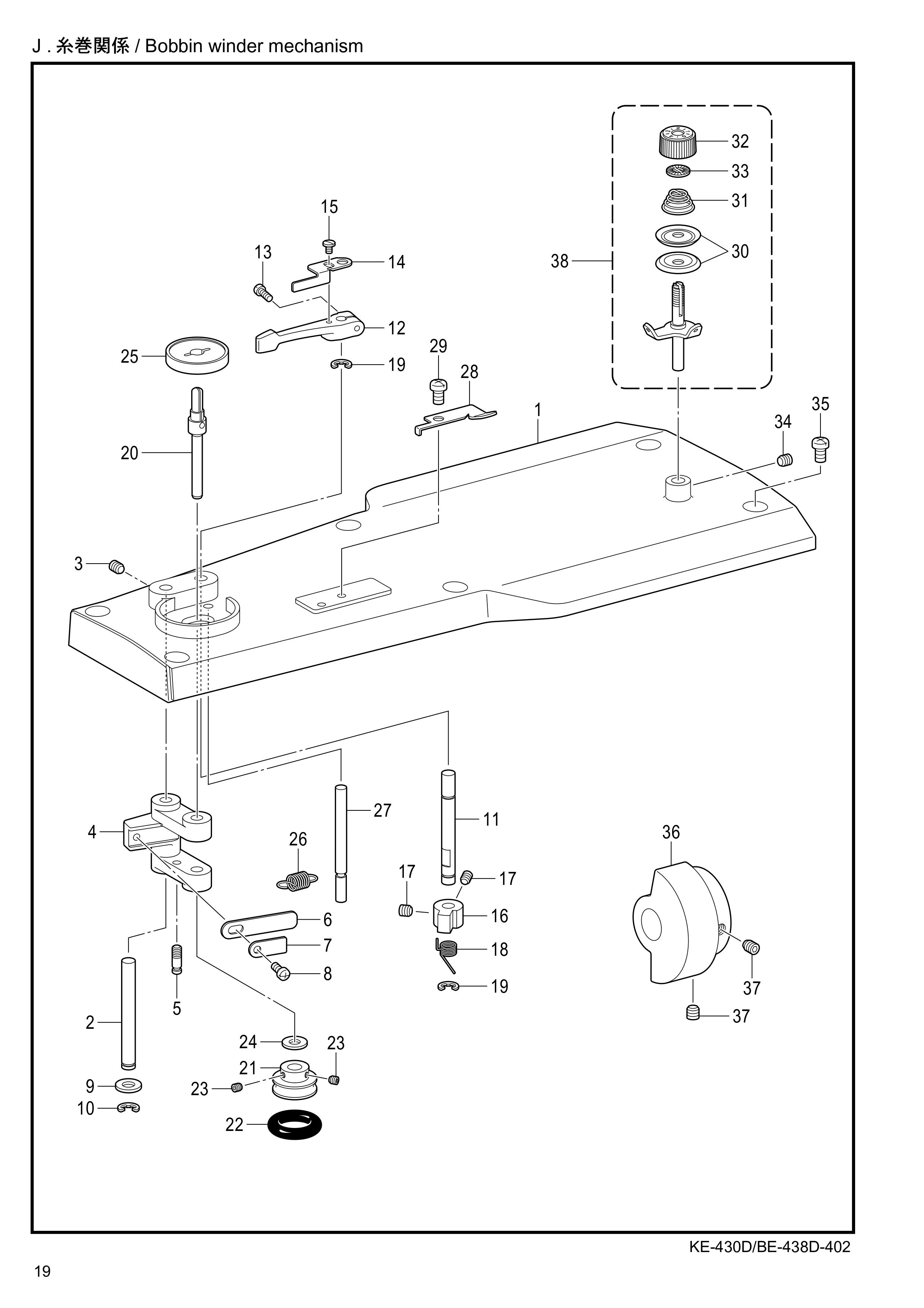 9 Bobbin winder mechanism