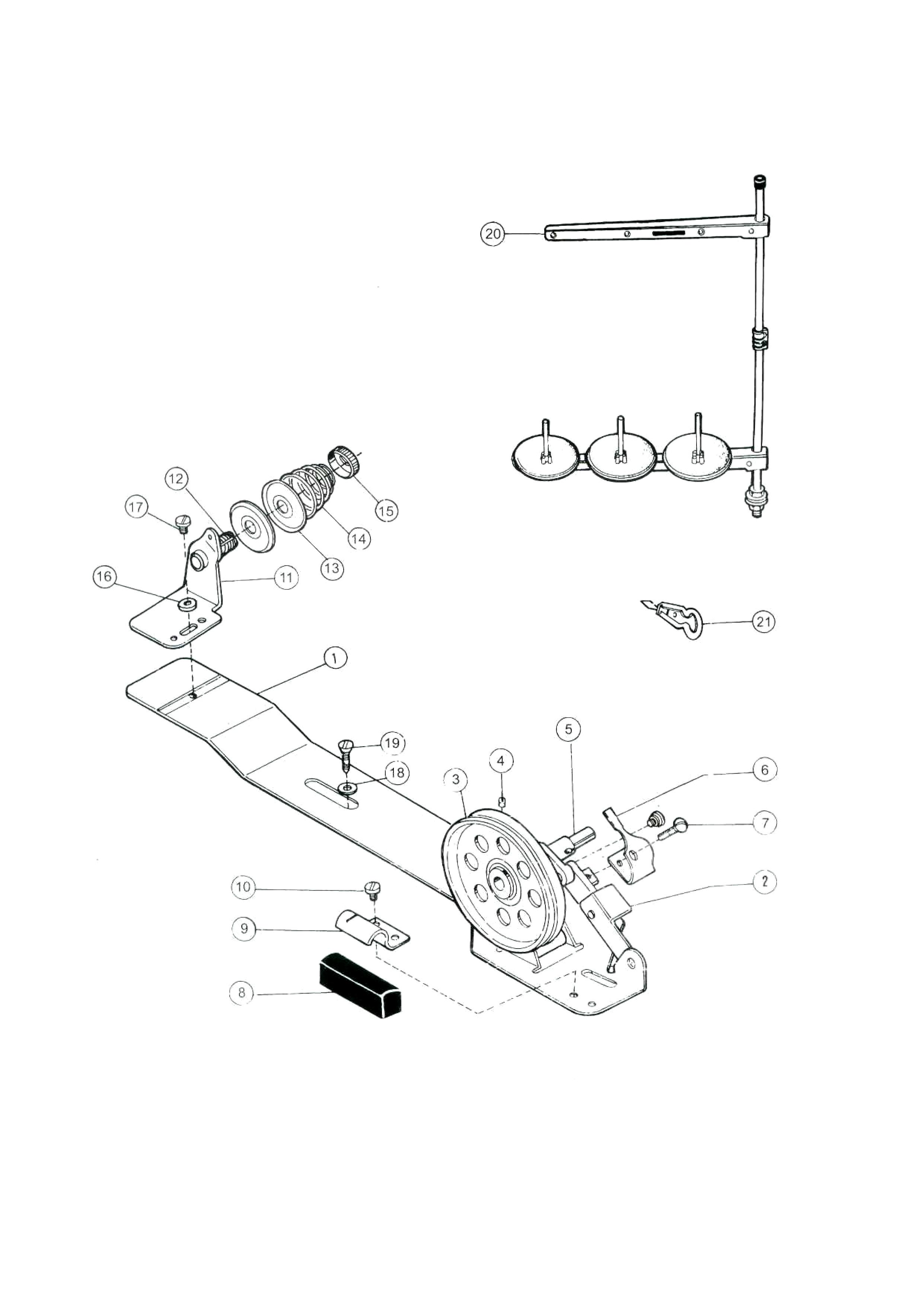 13 THREAD WINDER AND SPOOL STAND PARTS