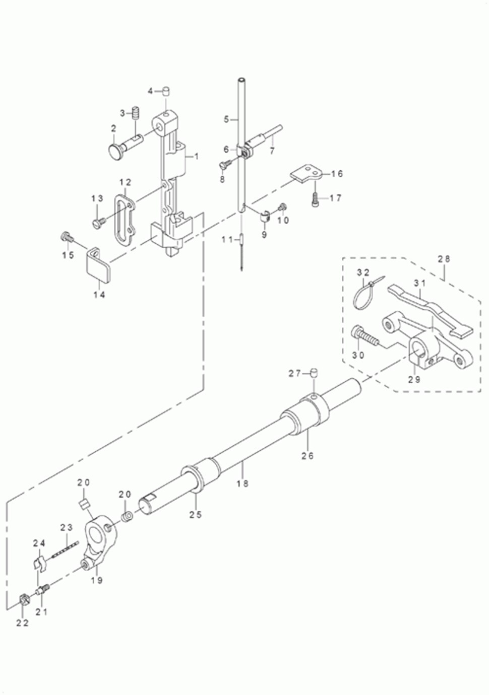 DNU-1541S - 3.NEEDLE BAR ROCKING COMPONENTS