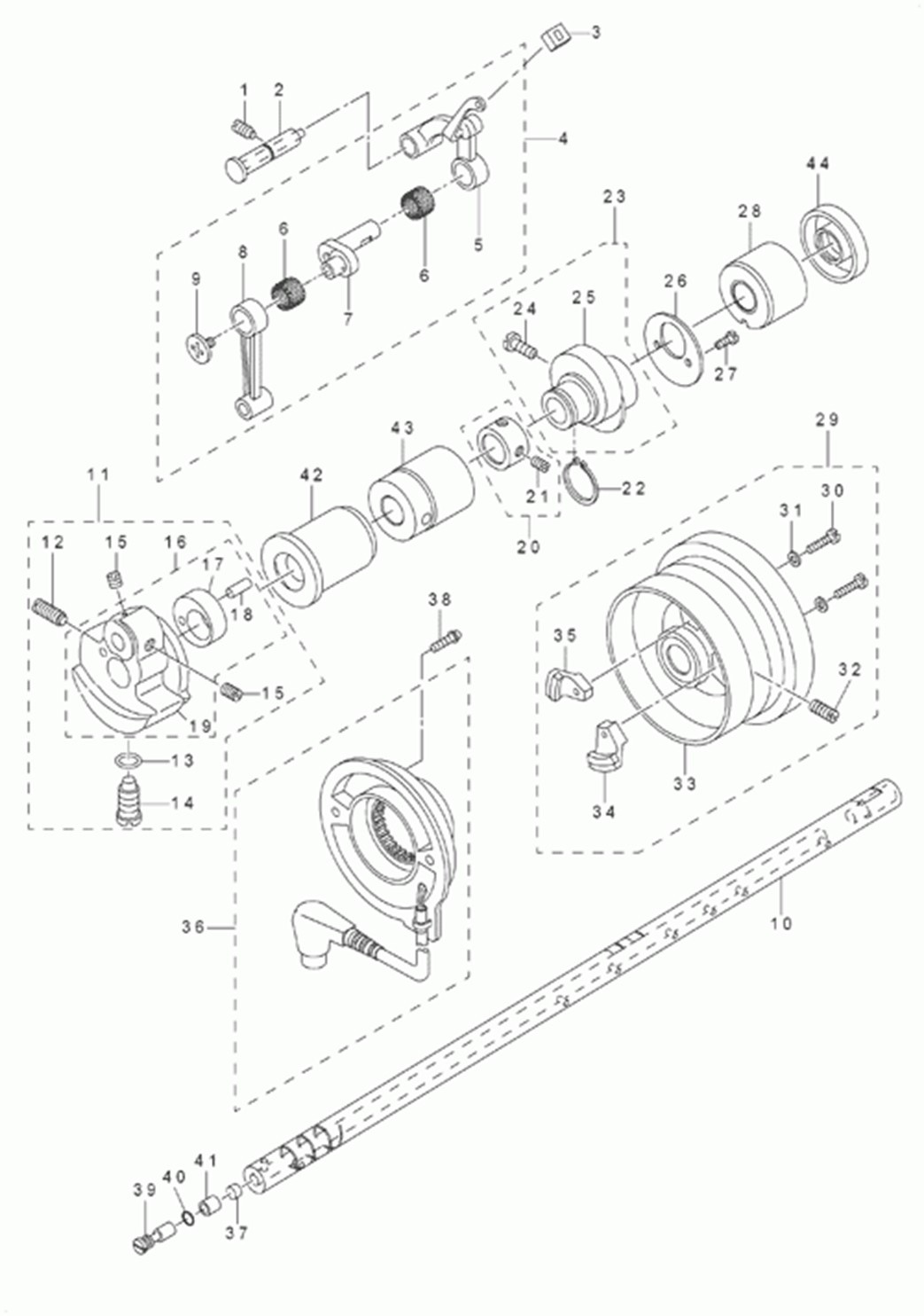 DMN-5420N-7 - 2.MAIN SHAFT & THREAD TAKE-UP LEVER COMPONENTS