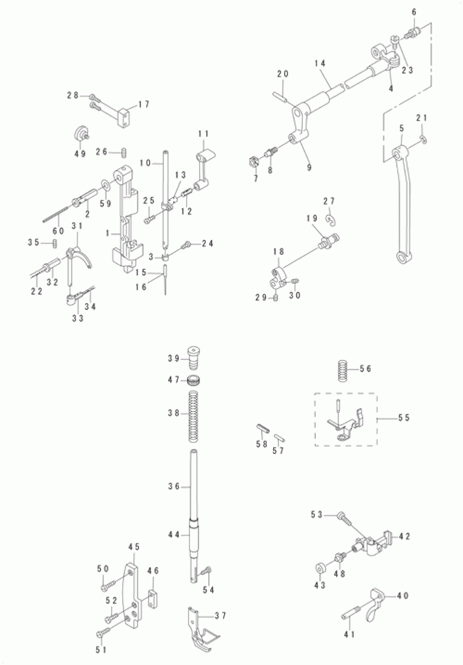 DSC-246 - 3.NEEDLE BAR,THREAD TAKE-UP LEVER & PRESSER BAR COMPONENTS