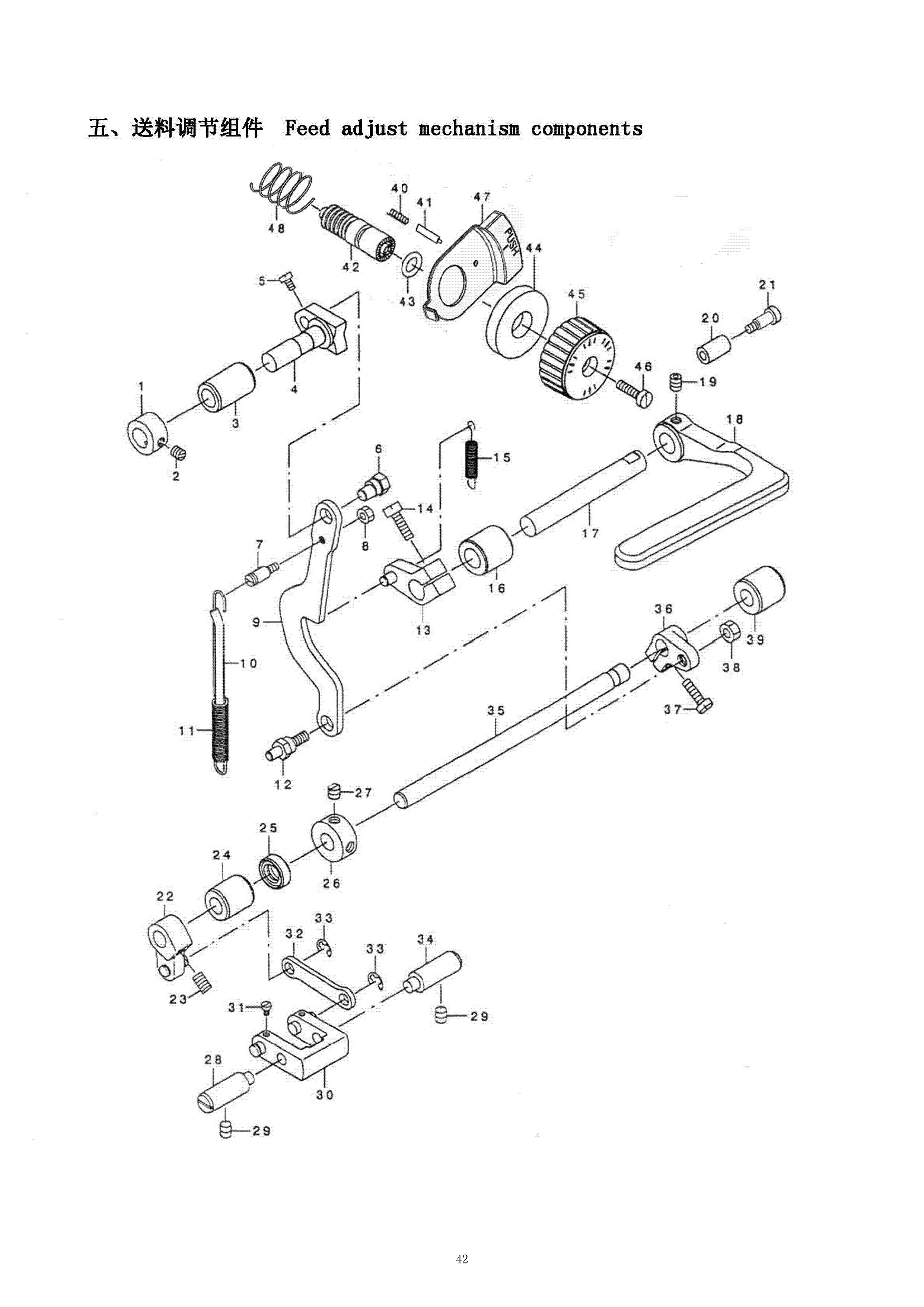 5 FEED ADJUST MECHANISM COMPONENTS фото